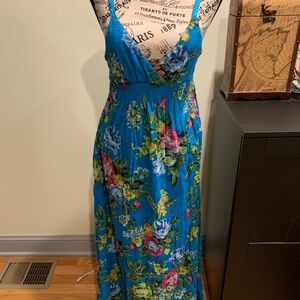Derek Heart Blue Floral Maxi Dress size medium